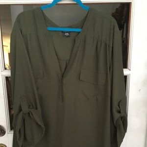 Torrid Olive Green Harper Style Top Sz 6
